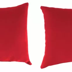 Jordan Manufacturing Outdoor Lumbar Accessory Throw Pillows, Set Of 2- Sunbrella CANVAS JOCKEY ACR RED ACR GLEN RAVEN