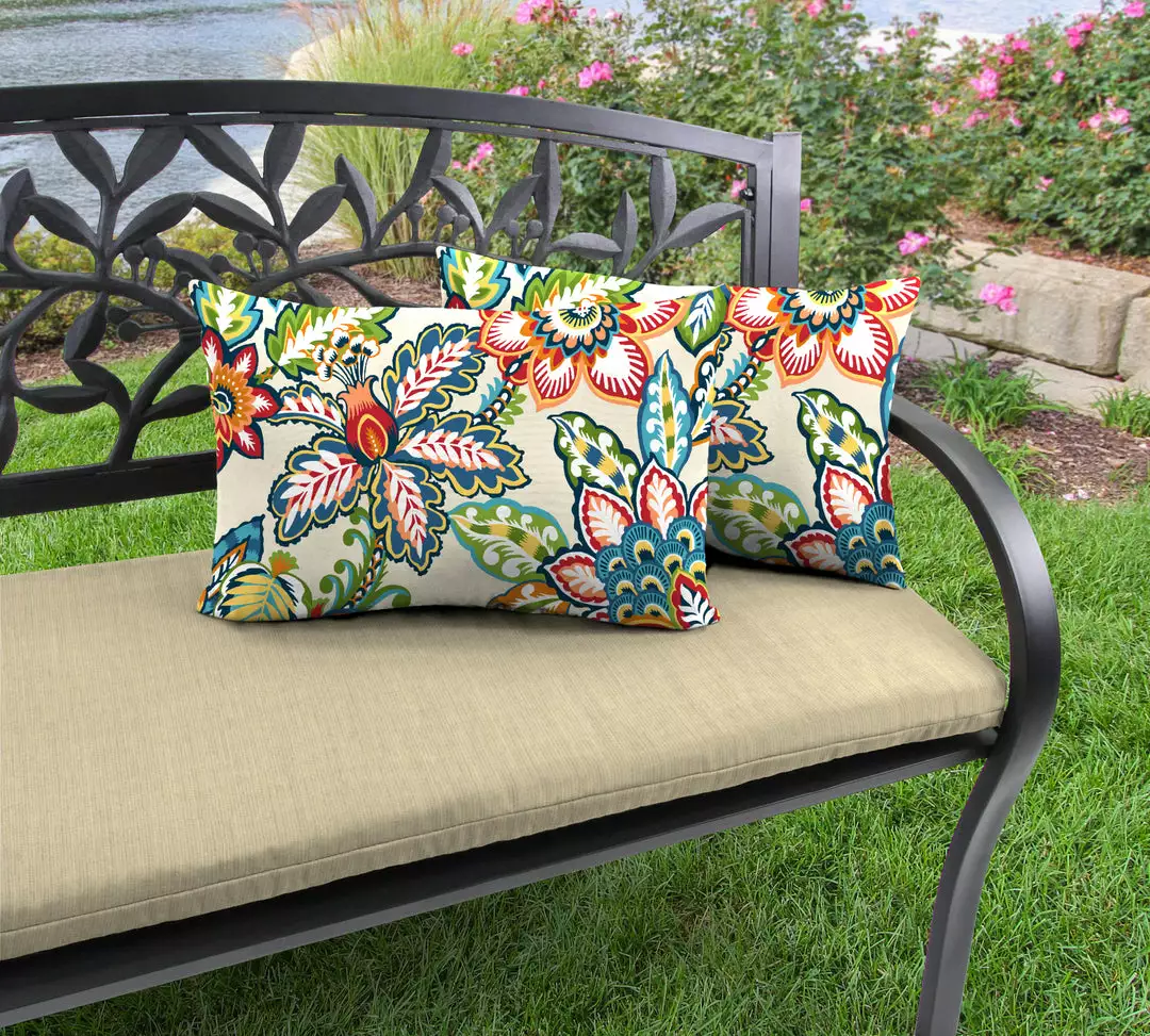 Jordan Manufacturing Custom Order Cushions Outdoor Lumbar Accessory Throw Pillows, Set Of 2-COPELAND FIESTA RICHLOOM 2 Jordan Manufacturing Custom Order Cushions Outdoor Lumbar Accessory Throw Pillows, Set Of 2-COPELAND FIESTA RICHLOOM