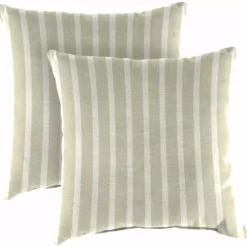 Jordan Manufacturing 20" Outdoor Accessory Throw Pillows, Set Of 2- Sunbrella CAST MIST GLEN RAVEN
