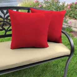 Jordan Manufacturing 20" Outdoor Accessory Throw Pillows, Set Of 2- Sunbrella CANVAS JOCKEY ACR RED ACR GLEN RAVEN