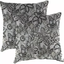Jordan Manufacturing 20" Outdoor Accessory Throw Pillows, Set Of 2-COPELAND NOIR RICHLOOM Custom Order Cushions
