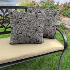 Jordan Manufacturing Custom Order Cushions 20" Outdoor Accessory Throw Pillows, Set Of 2-TALIA NOIR RICHLOOM
