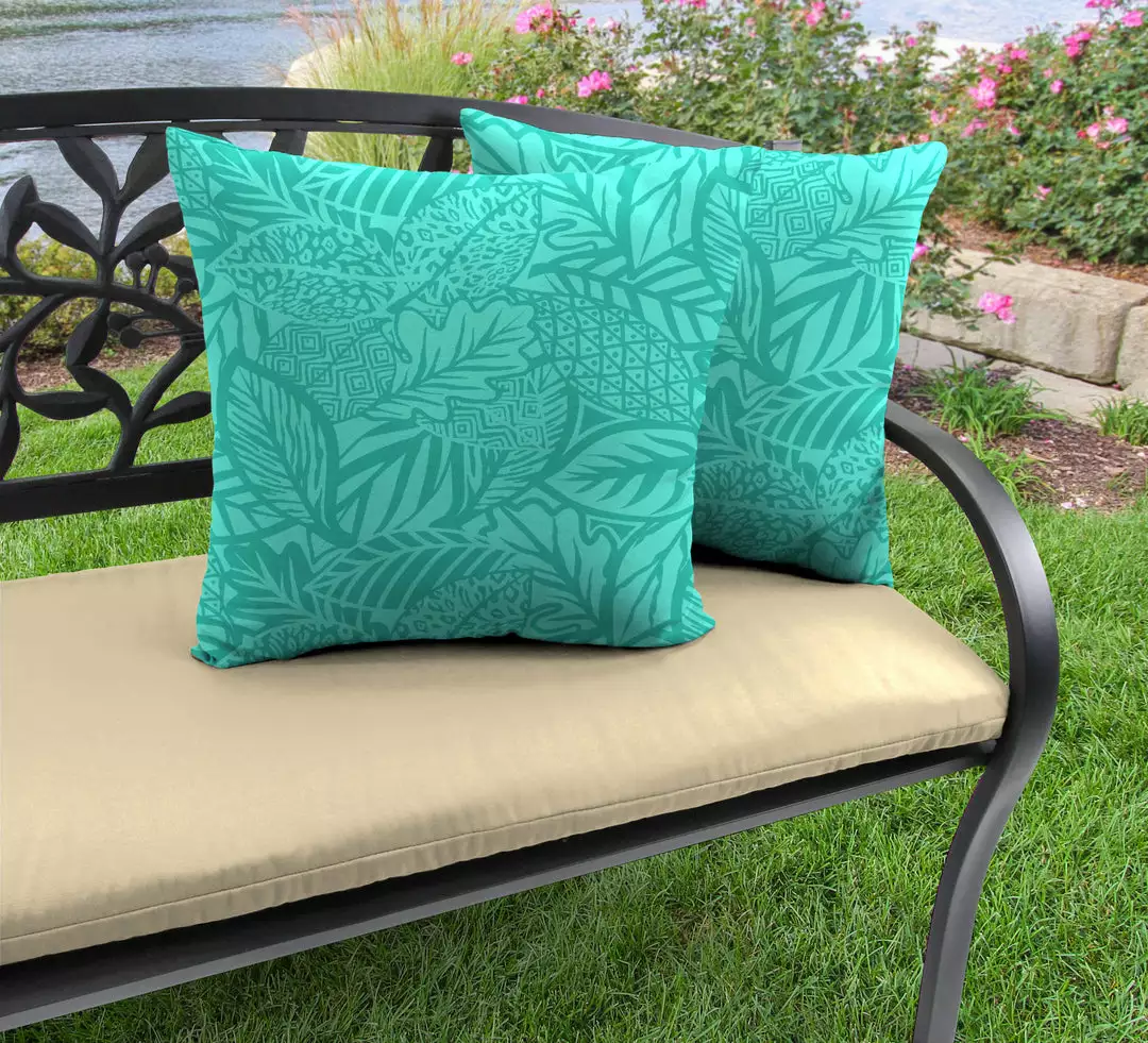 Jordan Manufacturing Custom Order Cushions 20" Outdoor Accessory Throw Pillows, Set Of 2-MAVEN LAGOON RICHLOOM 2 Jordan Manufacturing Custom Order Cushions 20" Outdoor Accessory Throw Pillows, Set Of 2-MAVEN LAGOON RICHLOOM
