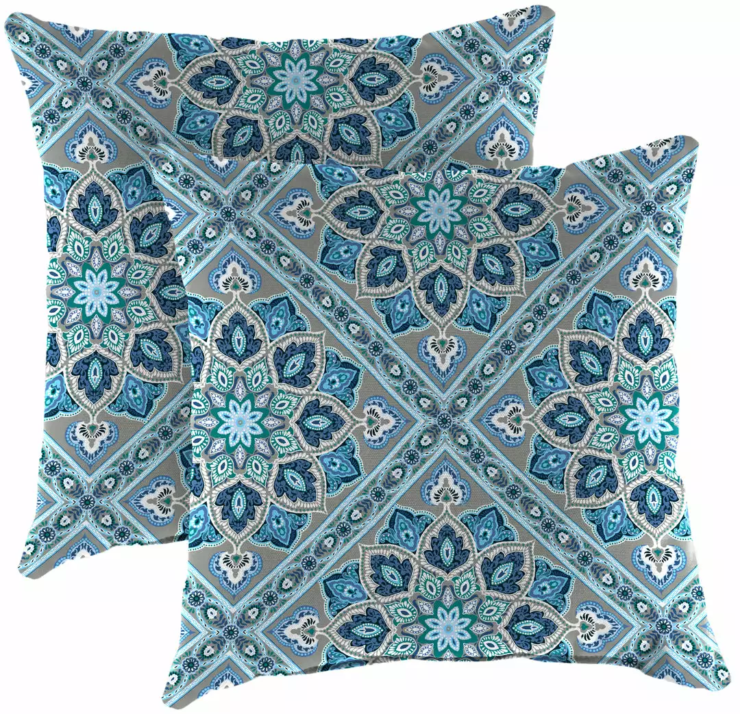 Jordan Manufacturing 20" Outdoor Accessory Throw Pillows, Set Of 2-MEDLO BAY RICHLOOM 1 Jordan Manufacturing 20" Outdoor Accessory Throw Pillows, Set Of 2-MEDLO BAY RICHLOOM