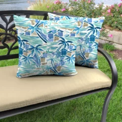 Jordan Manufacturing Custom Order Cushions 20" Outdoor Accessory Throw Pillows, Set Of 2-BALLYFIN BAY BLUE RICHLOOM