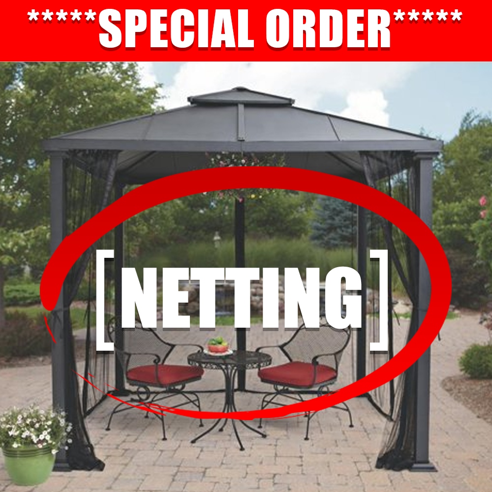 TOPS Gazebo Netting Replacement Replacement Netting For Better Homes & Gardens Sullivan Ridge 8' X 8' Steel Hard Top Gazebo BH14-093-099-11 1 TOPS Gazebo Netting Replacement Replacement Netting For Better Homes & Gardens Sullivan Ridge 8' X 8' Steel Hard Top Gazebo BH14-093-099-11