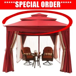 TOPS BHG Archer Ridge 10x12 FT Red Gazebo Canopy