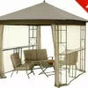 TOPS Clearance Mainstays Landsdowne Heights Double Shelf Gazebo Canopy - High Grade 300D