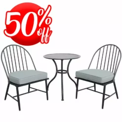 Apollo Outdoor Patio Sets Rochelle 3pc Bistro Set, Black