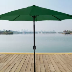 Umbrellas Jordan Manufacturing 9FT Steel Market Umbrella In Green