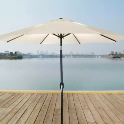 Umbrellas Jordan Manufacturing 9FT Steel Market Umbrella In Natural