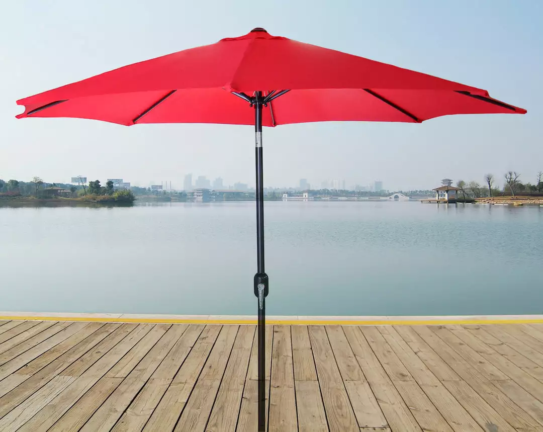 Umbrellas Jordan Manufacturing 9FT Steel Market Umbrella In Red 2 Umbrellas Jordan Manufacturing 9FT Steel Market Umbrella In Red