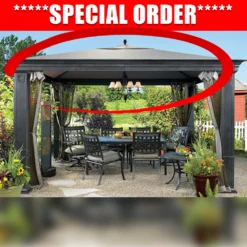 Outdoor Patio Sales 15 TOPS Gazebo Canopy Replacement Tiverton Gazebo Replacement Canopy / High-Grade